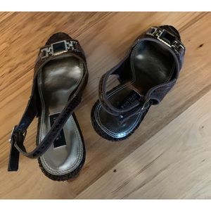 White House Black Market (Never Worn) Faux Snakeskin Slingback Heels (Size 6.5).